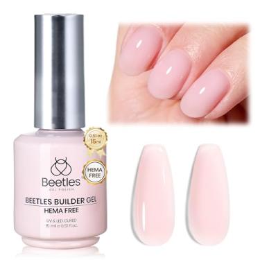 Imagem de Beetles Builder Gel para unhas sem HEMA, 14,5 g 8 em 1 gel de unhas rosa gelatinoso para fortalecer unhas e construir unhas ápice UV e lâmpada LED curada DIY salão em casa para mulheres iniciantes