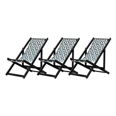 Imagem de Kit 3 Espreguiçadeiras Dobrável Black Sb-triang Preto