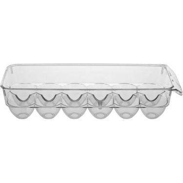 Imagem de Porta Ovos Para Geladeira Com Tampa Acrilico 8x12x32cm