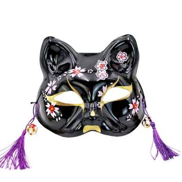 Imagem de Máscara de estilo japonês Cherry Blossom Fox PVC Festival - yiweisai