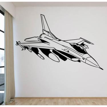Imagem de Adesivos de parede Airplane Fighter Jet Design PVC 42x91cm - yiweisai