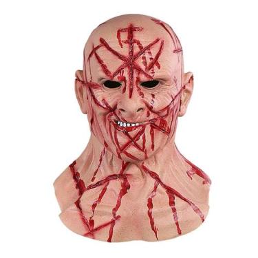 Imagem de Máscara de fantasia Halloween Cosplay Bald Old Man Blood Scar Latex - 