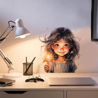 Imagem de Adesivos de parede Cartoon Firework Girl Sparkling Girl PVC - yiweisai