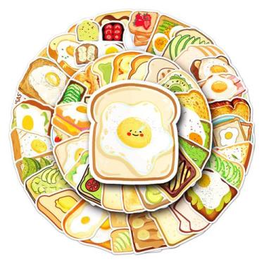 Imagem de Adesivos para grafite à prova d'água Toast Food 50 unidades/lote - yiw