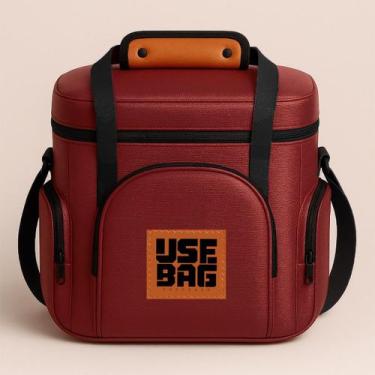 Imagem de Bolsa Térmica Unissex Fitness Marmita Viagem Couro Impermeável - Use B