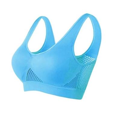 Imagem de Sutiã Esportivo Feminino S-6XL Com Bojo E Recortes, Top De Ginástica S