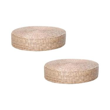 Imagem de Almofada Tatami Estilo Japonês, Feita À Mão, Tricotada Em Palha, Almof