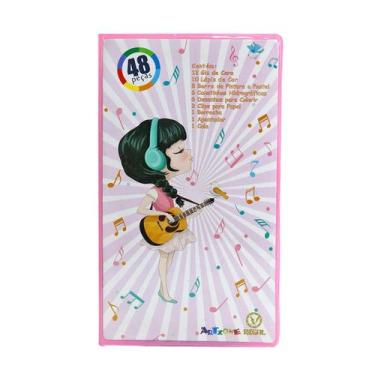 Imagem de Estojo maleta escolar girl com 48 peças - Union Oceano