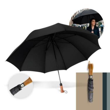 Imagem de Guarda Chuva Automático Abre e Fecha Dupla Face Proteção Solar Contra 