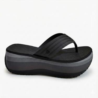 Imagem de Tamanco anabela feminino dijean original conforto leve macio, Preto, 3