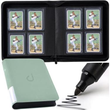 Imagem de Toploader Binder D DACCKIT contém 128 cartões modelo A verde