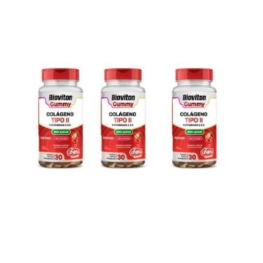Imagem de Kit 3 Colágeno Tipo II 3x30 gomas Vitamina C e E Unilife Bioviton-Unissex