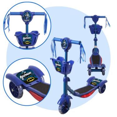 Imagem de Patinete Infantil 3 Rodas Com Led Som E Cesta Menino Menina - Toys 2U,