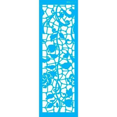 Imagem de Stencil Pintura Flores Rosas Vitral 10x30 2913 Opa