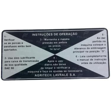 Imagem de Placa Instruções Yanmar