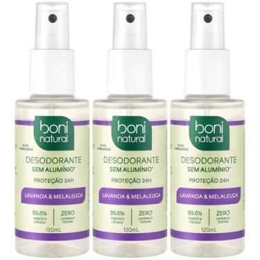 Imagem de Kit 3 Desodorante Spray Boni Natural Melaleuca Lavanda Sem Aluminio Ve