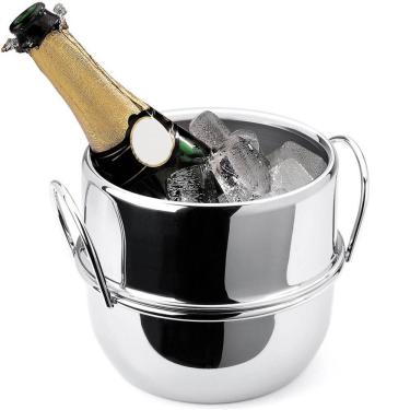 Imagem de Balde de Gelo para Garrafas Champanheira Inox 4L com Alça Forma Inox
