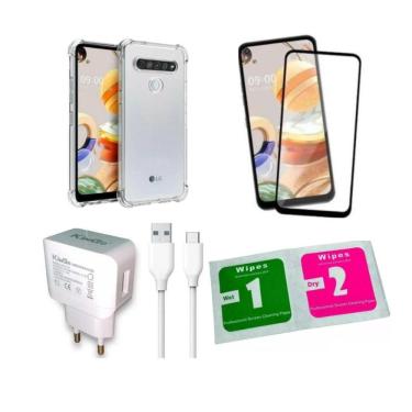 Imagem de Kit Capa Reforçada Lg K51S + Película 3D + Carregador Turbo