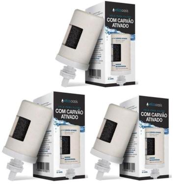 Imagem de Kit 3 Vela Carvão Ativado Agua Alcalina Filtro De Barro