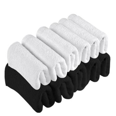 Imagem de Kit 12 Toalhas de Rosto Para Salão Beleza 100% Algodão 40 x 65 cm Branca Preta