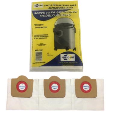 Imagem de Kit 3 Sacos Descartáveis Para Aspirador De Pó Arno Água E Pó