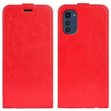 Imagem de HONGYAN Capa de telefone Para Motorola Moto E32 4G R64 TEXTURA Única capa de couro de couro vertical Capa protetora
