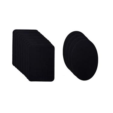 Imagem de Adesivos Premium Iron On da Johnson & Smith Black | Adesivo de qualidade | roupas, reparo de jeans | Decoração de artesanato DIY | Retângulos sortidos de 7,6 cm x 10,1 cm e peças ovais de 11,4 cm | 14 adesivos
