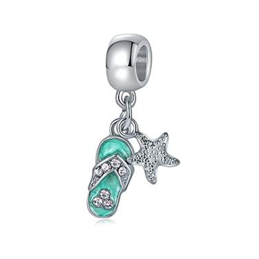 Imagem de ZaneGear Lifequeen Pingente de Praia Flip Flop Berloque para Pulseira Estrela do Mar