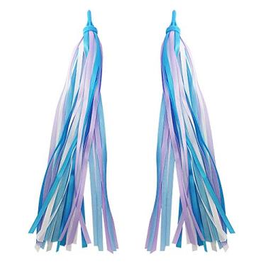 Imagem de Tingpai 2 PCS Flâmulas de bicicleta arco- inf l pa meninas Fitas de patinetes com borla inf l Fitas de guiador de bicicleta fitas