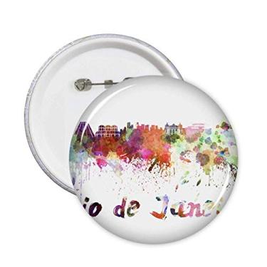Imagem de Rio de Janerio, Cidade do Brasil, Alfinetes de aquarela, Emblema, Botão, Decoração de acessórios, 5 peças