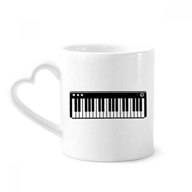 Imagem de Caneca com sons de vitalidade de música de piano elétrico, copo de coração de vidro