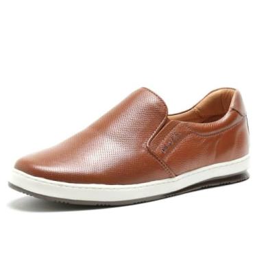 Imagem de Tênis Sapatênis Iate Couro Floater Legítimo Diamante Gone Art Nobre - 3102 - Whisky Tamanho:43