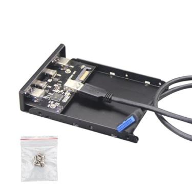 Imagem de TECKEEN Adaptador de compartimento flexível para placa mãe de PC, adaptador de expansão USB 3.0 de 19/20 pinos para USB-C