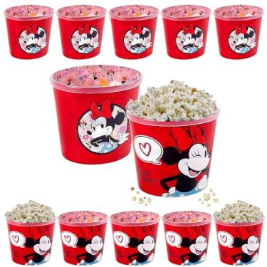 Imagem de Kit com 10 Potes de Pipoca da Minnie Festa Infantil Lembrancinha Sacola Surpresa de Aniversário de Criança