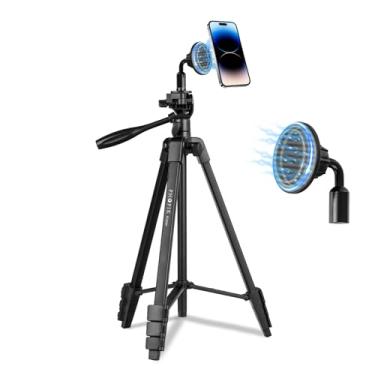 Imagem de Tripé de telefone de 55 polegadas, tripé extensível de alumínio PHOPIK com obturador, bolsa de transporte, compatível com iPhone/Android/câmera esportiva e Insta 360 x5 perfeito para gravação de vídeo
