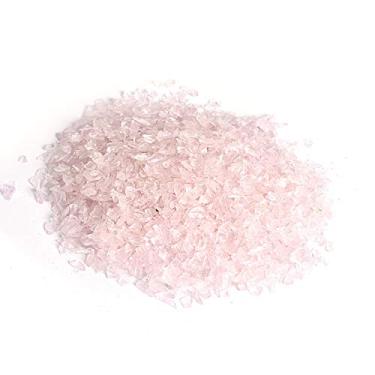 Imagem de Shiny Stone Cascalho de vidro refletivo de alto brilho, pedras de fogo, gotas de fogo, pedrinhas de vidro de fogo, pedras, pedras, lascas para fogueira, aquário, jardim, 3-6 mm, 305 g (rosa)