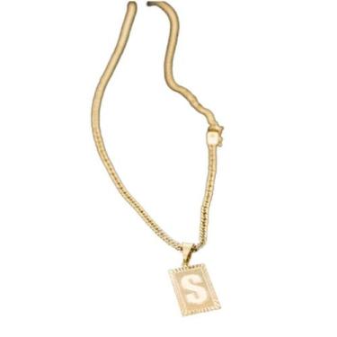 Imagem de colar Grumet Duplo 3mm com Inicial S - A.R Variedades MT