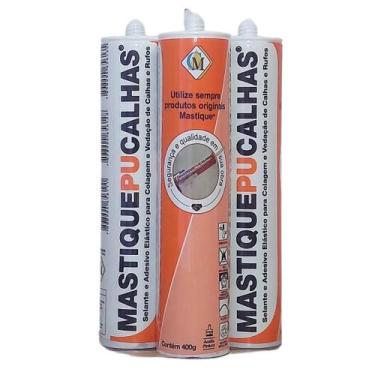 Imagem de Mastique PU Calhas Original (kit C/ 3 Tubos) - Mastique Ltda., BRANCO