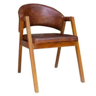 Imagem de Cadeira Decorativa Antonela material sintético Marrom Cleverland - Mon