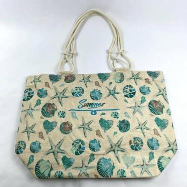 Imagem de Bolsa Feminina De Praia Sacola Grande Com Forro Fundo Do Mar Oceano - 