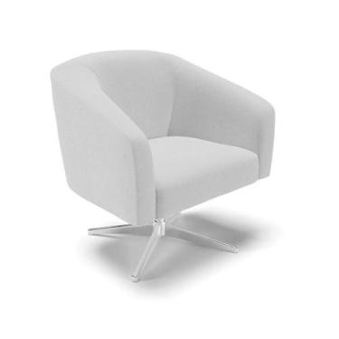 Imagem de Cadeira Sala De Jantar Giratória Base Cromada Stella Linho D03 - D'ros