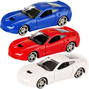 Imagem de Kit 3 Miniaturas Chevrolet Corvette 2017 1:64 Metal Carros - CKS, Meta