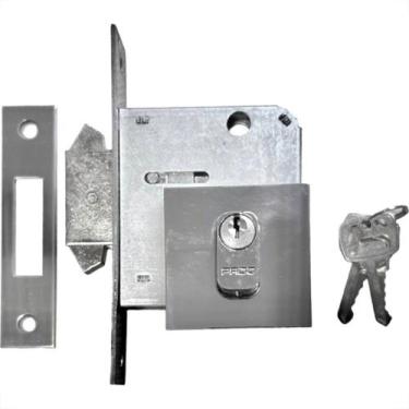 Imagem de Fechadura Pado Externa Para Porta Correr Lingueta Dupla Cromada