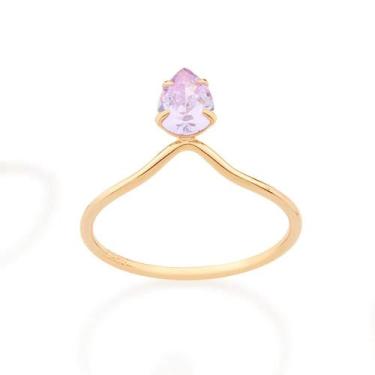 Imagem de Anel Rommanel Solitário Folheado a Ouro com Zircônia 512662, 16, Lilás