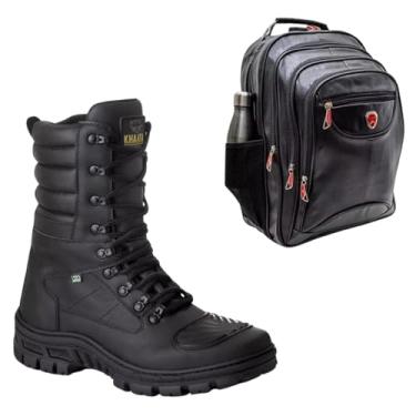 Imagem de Kit Coturno Militar Tático com Mochila Grande com compartimento para Notebook Bota Motociclista