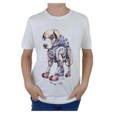Imagem de Camiseta Infantil King&Joe MC Cão Robô Masculina-Feminino