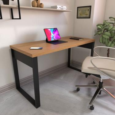 Imagem de Mesa Escrivaninha Home Office 100% Mdf Freijó/Preto - Panorama Móveis