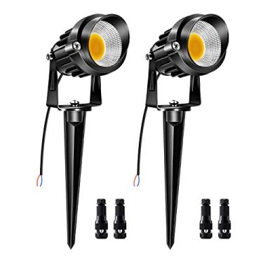 Imagem de ALEDECO Luzes De Paisagem Baixa Voltagem 9 W Com Conectores 12 V Ca/Cc Iluminação Led Externa À Prova D'Água Holofotes 900 Lm Luz Jardim Decorativa Branca Quente Para Caminho, Pátio, Quintal (Pacote