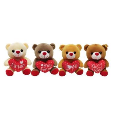 Imagem de Pelucia Urso Com Coracao 18cm Fc2750 Sortidos A Unidade - Fizzy Roys