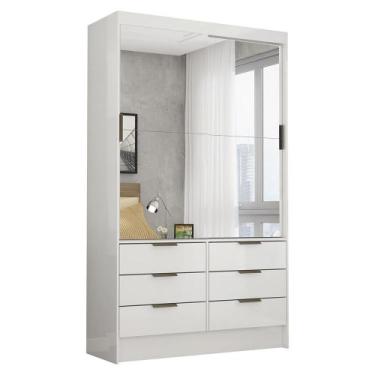 Imagem de Guarda-Roupa Sevilha 2 Portas 6 Gavetas Premium Carioca Móveis, Branco